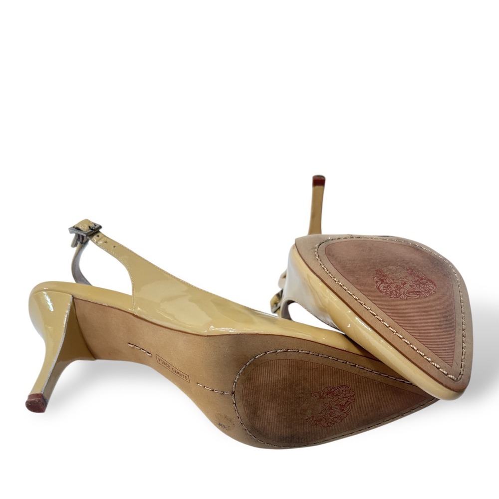 Vince Camuto Stefania Slingback Pumps Petal Nude Patent Leather Heels 10.5M‎ EUC - Picture 5 of 11